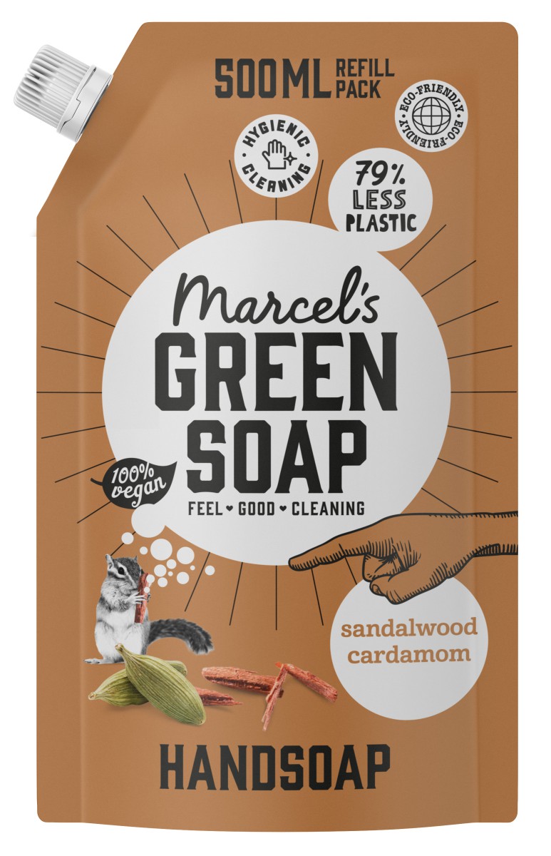 Marcel‘s Green Soap Handzeep navul Sandelwood & Cardamom, 500 ml
