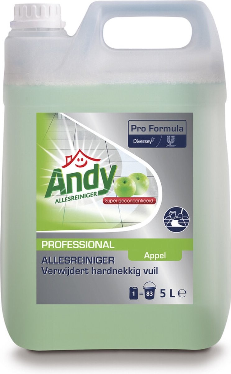 Andy Pro Formula allesreiniger 5 liter appel Andy Pro Formula allesreiniger 5 liter appel