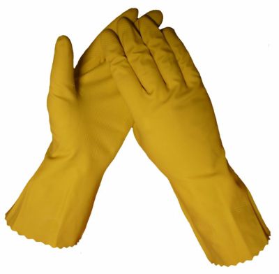 Huishoudhandschoen latex geel M