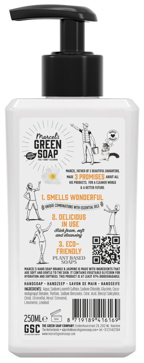 marcels green soap handzeep orange jasmin 250 ml