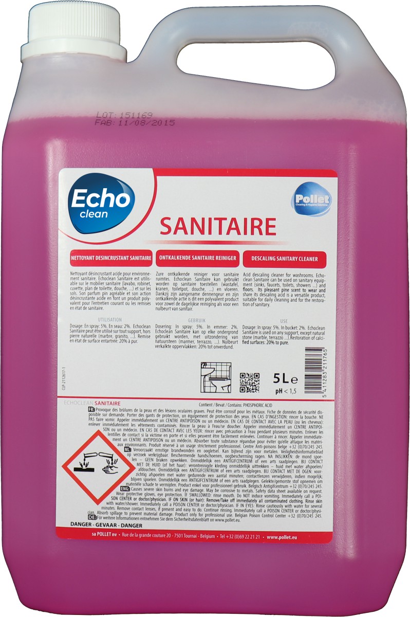 Pollet Echoclean sanitairreiniger, 5 liter