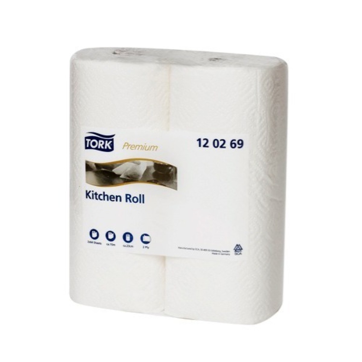 Tork Prem. keukenrol 2lgs wit 64 vel, 24 rol